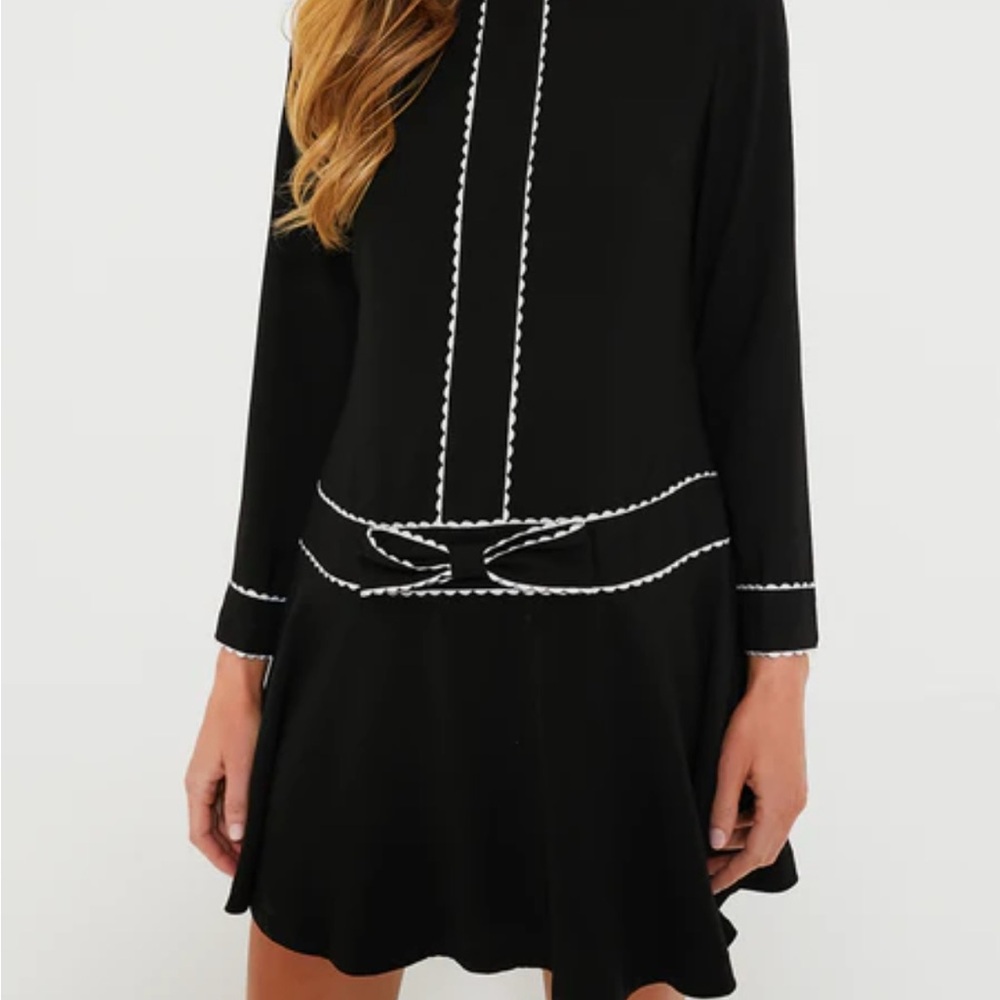 Pomander Place Black A-Line Dress with Cuffed Long Sleeves
